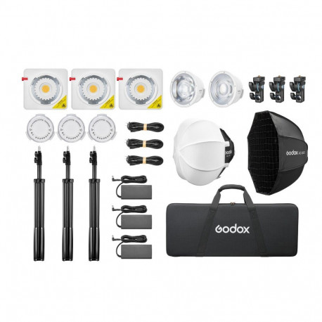 Lighting Equipment - Godox ML100BI KIT3 LED Video Light Adjustable 2800K-6500K