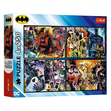 Puzzle - 4x250 - Batman tegevuses - Trefl 13310