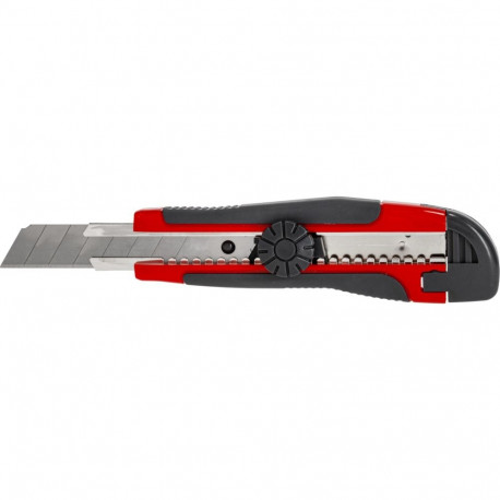 Nożyk, ostrze łamane 18mm, met. prowadnica, ręk.gum. proline