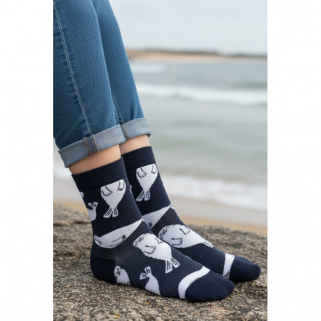 SOKISAHTEL SEAL hallid puuvillased meresõprade sokid 444, 446