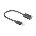 USB-C(M) 3.1->USB-A(F) ADAPTER CABLE 15CM BLACK OTG LANBERG
