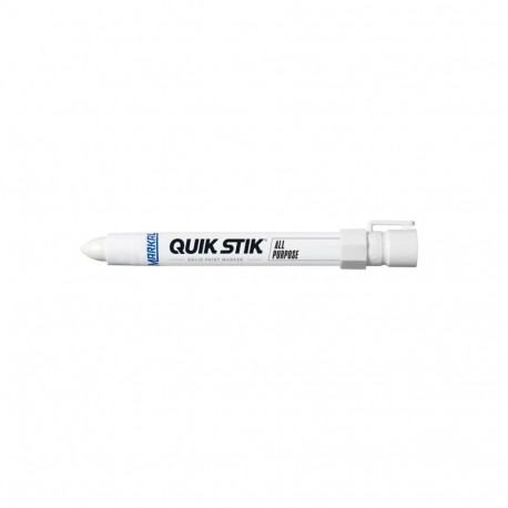 Markal Quik Stik paintstik – 17mm solid paint marker, fast-drying, white, recyclable paperboard hold