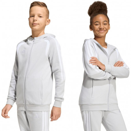 Bluza dla dzieci adidas Tiro 26 League Sweat Full Zip Hoodie szara KF3323 152cm