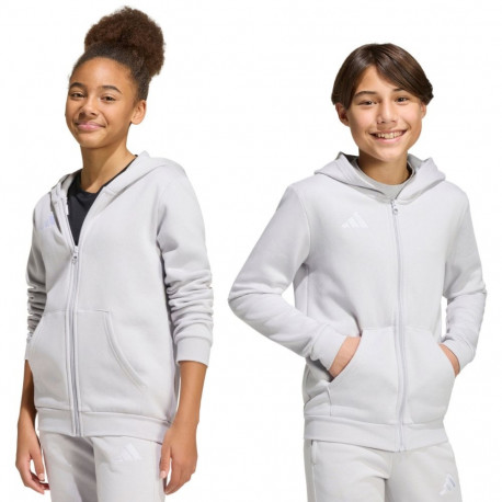 Bluza dla dzieci adidas Entrada 26 Full Zip Hoodie jasnoszara KH1779 116cm