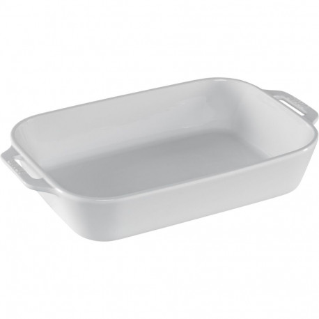 Staub Rectangular Dish Ceramic, White, 34x24cm