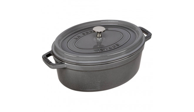 Staub Oval Cocotte, 29cm Graphite Grey, Cast Iron