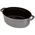 Staub Oval Cocotte, 29cm Graphite Grey, Cast Iron