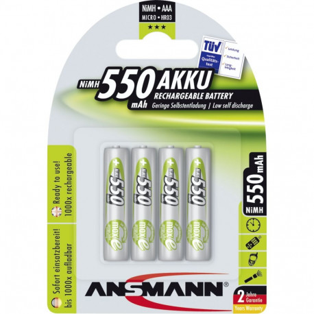1x4 Ansmann maxE NiMH rech. bat. Micro AAA 550 mAh    5030772