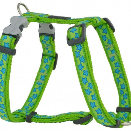 Dog Harness Red Dingo Style Star Green 25-39 cm