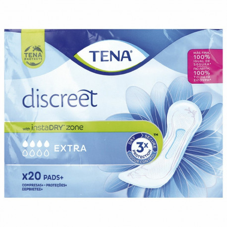 Normal sanitary pads without wings Tena Discreet Extra 20 Units