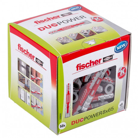 Dübel DUOPOWER 8x65 LD (hellgrau/rot, 50 Stück)