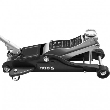 Low profile hydraulic floor jack 2 t 89–359 mm 360° handle safety valve YT-1720 Yato
