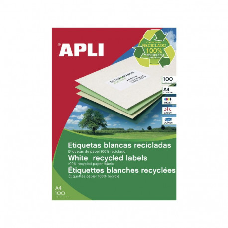 Etiketid Apli ILC, A4,  105x148, ümbertöödeldud, 100l/pk 3Re