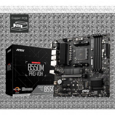 MSI B550M PRO-VDH AMD protsessoripere AM4 protsessoripesa DDR4 4 mälupesa 4 SATA-pesa AMD B kiibisti