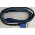 Premium teksastiilis Micro USB kaabel 1 m