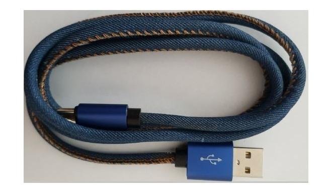 Premium teksastiilis Micro USB kaabel 1 m