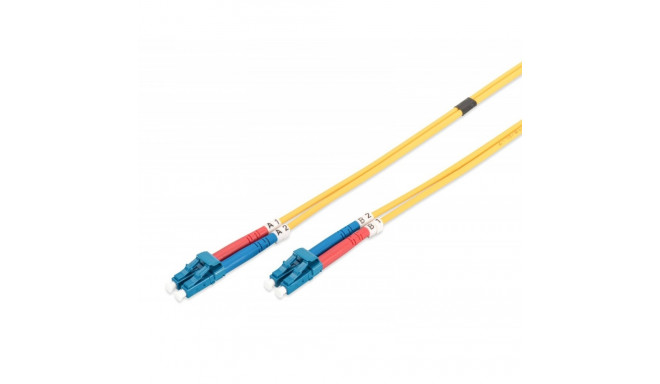 LC-LC Duplex Single Mode OS2 Fiber Patch Cord (9/125), Yellow