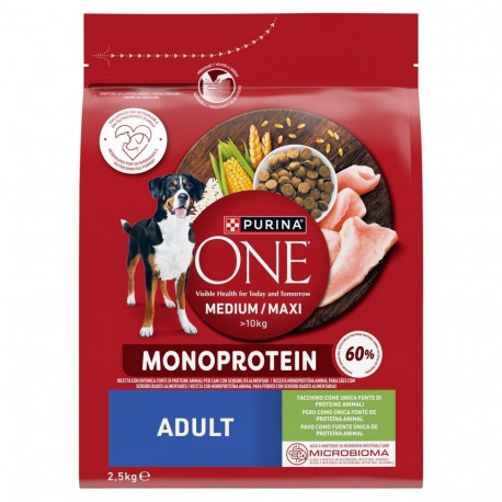 Dog Food - PURINA One Adult Medium/Maxi Turkey 25% Protein 15% Fat