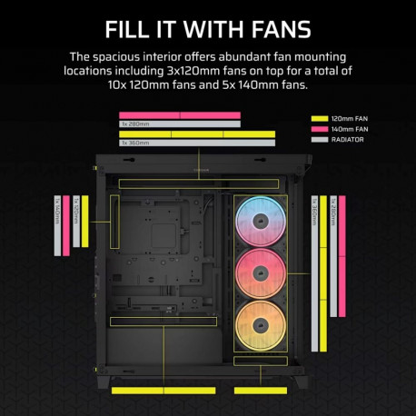 Computer Case - Corsair 4500X LX-R RGB Mid-Tower, Tempered Glass, Black