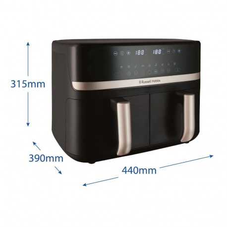 Air Fryer - Russell Hobbs Dual 9L 2800W Digital Black