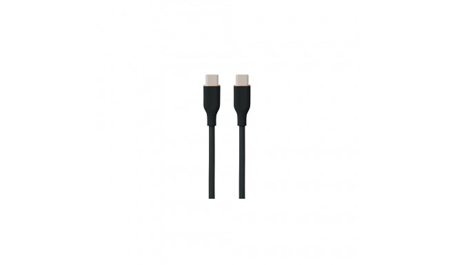Silicone Cable USB Type-C - Type-C, 60W, (black, 1m)