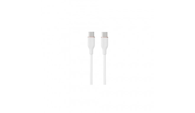 Silicone Cable USB Type-C - Type-C, 60W, (white, 2m)