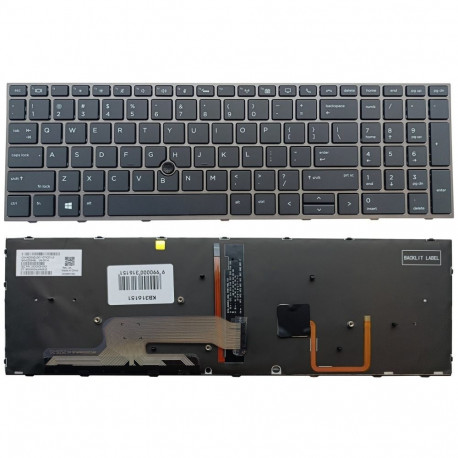 Keyboard HP ZBook 15 G5, G6, ZBook 17 G5, G6, with backlight and trackpoint