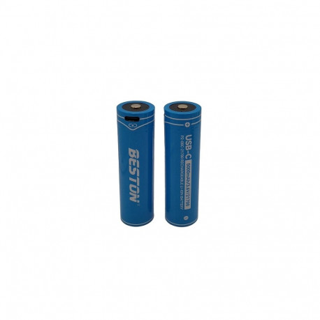 Rechargeable 21700 Size Battery with USB-C Port, 3.6V, 5000mAh, Li-Ion, 2pcs