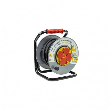 Extension Cord with Reel 25m, 4 sockets, 3x2.5mm2