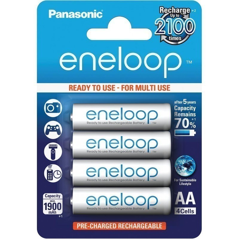 Panasonic eneloop аккумуляторные батарейки AA 1900 4BP