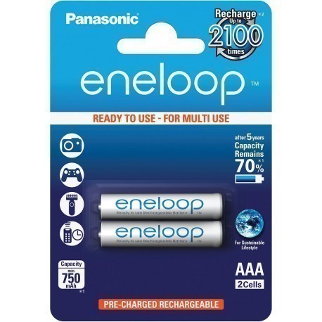 Panasonic eneloop аккумуляторные батарейки AAA 750 2BP