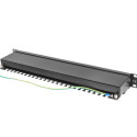 PATCH PANEL 24 PORT 1U 19" CAT.5E FTP WITH CABLE ORGANIZER SHIELDED BLACK LANBERG