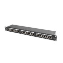 PATCH PANEL 24 PORT 1U 19" CAT.5E FTP WITH CABLE ORGANIZER SHIELDED BLACK LANBERG