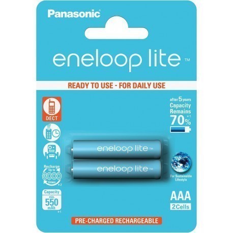 Panasonic eneloop аккумуляторные батарейки lite AAA 550 2BP