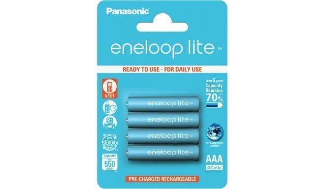 Panasonic eneloop аккумуляторные батарейки lite AAA 550 4BP