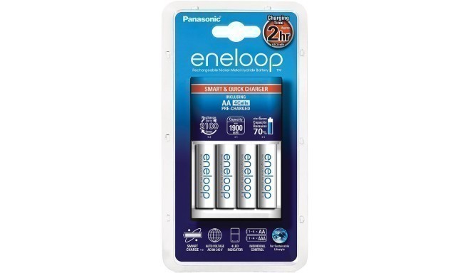 Panasonic eneloop battery charger BQ-CC16 + 4x1900