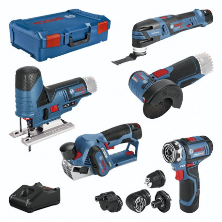 Bosch 12V Profi komplekt 5 tk GSR+GOP+GHO+GWS+GST