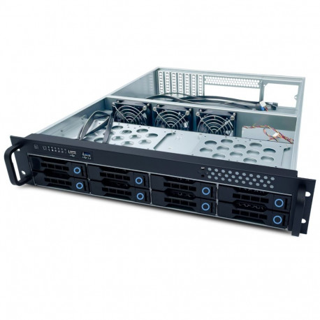 FANTEC korpus SRC-2080X07-12G/6G-BCE 2HE 8xSAS&SATA, ilma toiteplokita