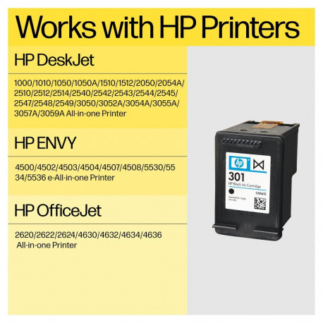 "HP 301 BLACK ORIGINAL INK"