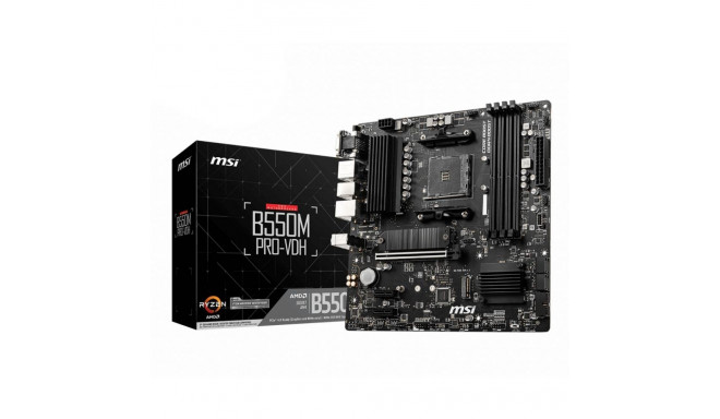MSI | B550M PRO-VDH | Processor family AMD | Processor socket AM4 | DDR4 | Memory slots 4 | Number o