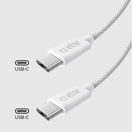 SBS SBS TECABLETISSUETCCG USB-C - USB-C 1.5m 60W braided cable - gray