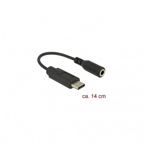USB 2.0 Adapter, USB-C Stecker > 3,5mm Klinkenbuchse (schwarz, 14cm)