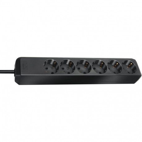 Eco-Line pikendusjuhe 6-kohaline 1,5m, must