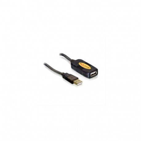 USB 2.0 Aktivverlängerungskabel, USB-A Stecker > USB-A Buchse (schwarz, 10 Meter)