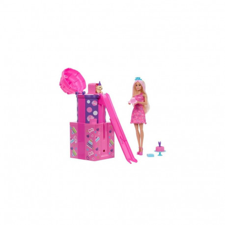 Barbie Rise & Surprise Pet Birthday Series Doll & Accessories with Slide & Surprises