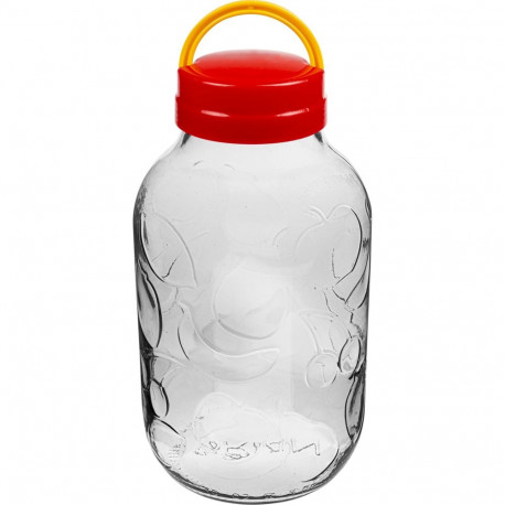 Browin 133502 5L jar for infusion liquor with screw lid and handle, glass, 100mm, with lid