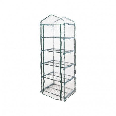 Flo 90002 5-korruseline kasvuhoone, PVC, teras, 200x69x49 cm, 5 alust, 16 mm toru