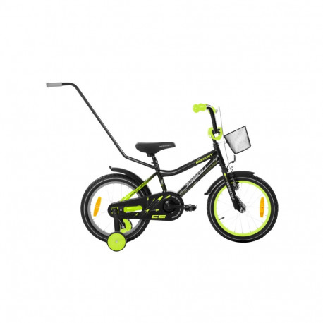 Laste jalgratas TABOU Rocket CS, 16" must/roheline