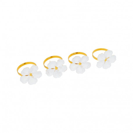 Napkin rings GLAMOR 4pcs, white blossom