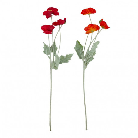 Artificial flower FLOWERLY "Poppy", red or orange, mix